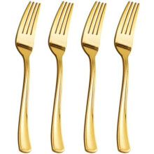 300er-Packung goldene Kunststoffgabeln, robust, 7,4 Zoll