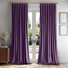 Purple Velvet Curtains 96" x 52", 2 Panels, Thermal &