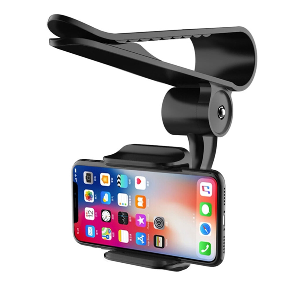360 Degree Rotation Car Sun Visor Mounted Phone Clip Holder Bracket, Black 9165521572274