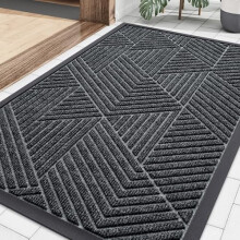Tapis d'entrée en caoutchouc naturel gris 91 x 61 cm