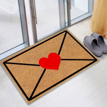 Valentines Door Mat Coir 24 x 36, Romantic Love Heart Welcome Mat, Valentines Front Door Mat Outdoor Entrance Doormat