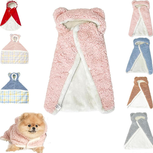 Couverture-capuche pour animaux avec capuche ours – Polyester doux, petite