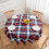 Patriotic Round Tablecloth 70" Polyester Red Blue Stars 1