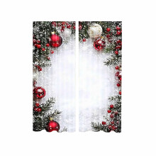 rideaux en polyester imprimés de flocons de neige de Noël
