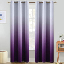 Ombre Room Darkening Curtains Purple Gray 42x84 in 2 Panels