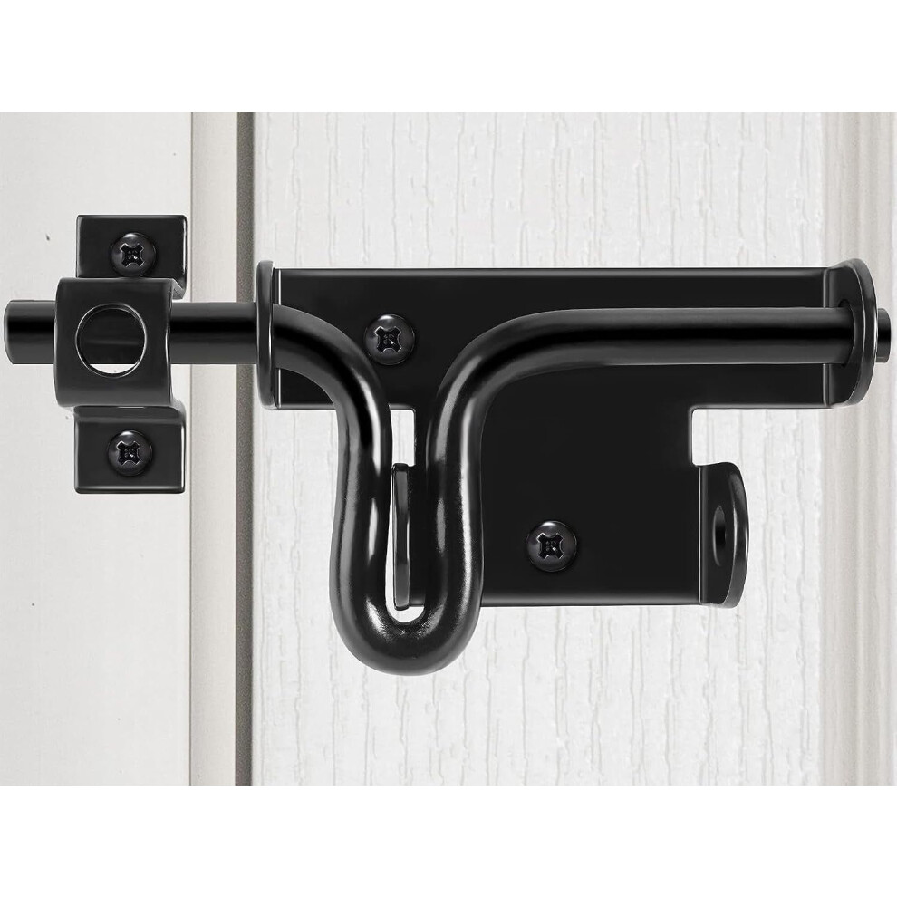 Heavy Duty Door Lock Bolt Latch For Outdoor Gates, Fences, Sheds Â Black Sliding Barrel Bolt With Padlock Hole, Compatible With Wooden/Vinyl Gates 9165521572991