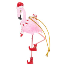 Resin Flamingo Christmas Ornament, Pink, 14.5 cm