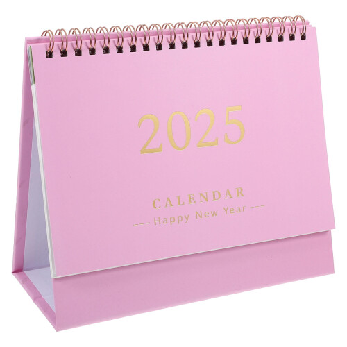 Calendar de birou minimalist roz, set de 1 buc.