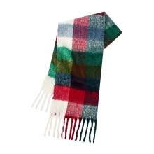 fvwitlyh Thermische nekdoek voor dames – Warme, zachte, dikke sjaal met ruitjes- en dambordpatroon en kwastjes, herfst/winter