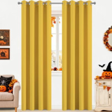 Mustard Yellow Blackout Curtains 52x84 in, 2 Panels