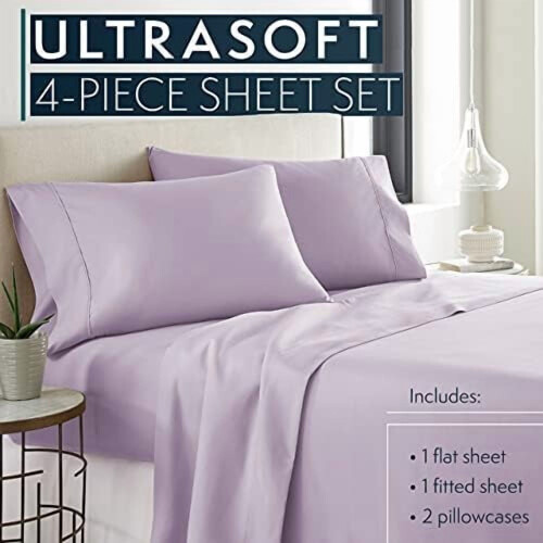 Σετ σεντονιών πλήρους μεγέθους, Hotel Luxury1800Series Brushed Microfiber, 4 τεμάχια εξαιρετικά 1