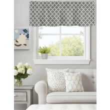 Graue marokkanische Landhausgardinen (60 x 18 Zoll), Stangendurchzug, minimalistischer Stil für Küche, Schlafzimmer, Badezimmer, Wohnzimmer –