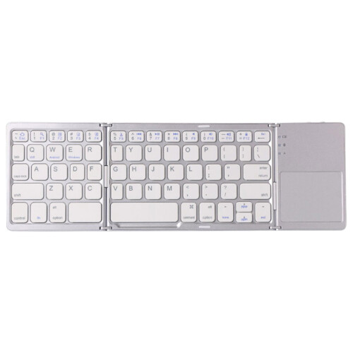Τριπλό πτυσσόμενο πληκτρολόγιο Bluetooth με touchpad, επαναφορτιζόμενο και φορητό για