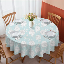 Pioneer Flower Floral Print Pattern Round Tablecloth 60 X 60 Inch, Wrinkle Resistant Wipeable Table Cloth for Kitchen Dining Picnic Patio Party