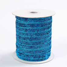 50 Yards (ca. 45,7 m) 3/8" (ca. 9,5 mm) breites, metallisch glitzerndes Polyesterband für Bastelarbeiten, Geschenke, DIY-Projekte, Partys,