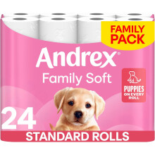 Andrex Family Soft Toilet Paper 24 Rolls – 170 Sheets Per Roll – Gentle on Skin – FSC Certified – Previously Gentle Clean