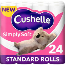 Cushelle Simply Soft Toilet Roll – 24 Standard Rolls – Soft & Strong Bathroom Tissue