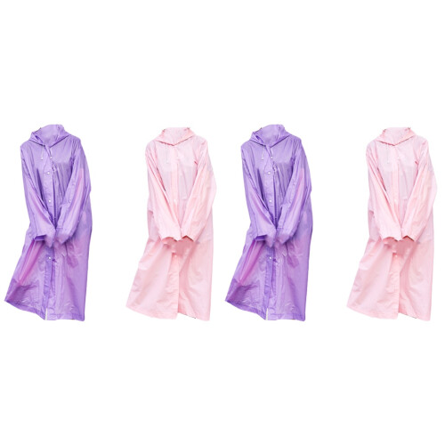 4Stk Winddichter Erwachsener Regenponcho Mit Bunt 1