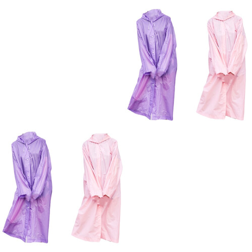 4Stk Winddichter Erwachsener Regenponcho Mit Bunt 2
