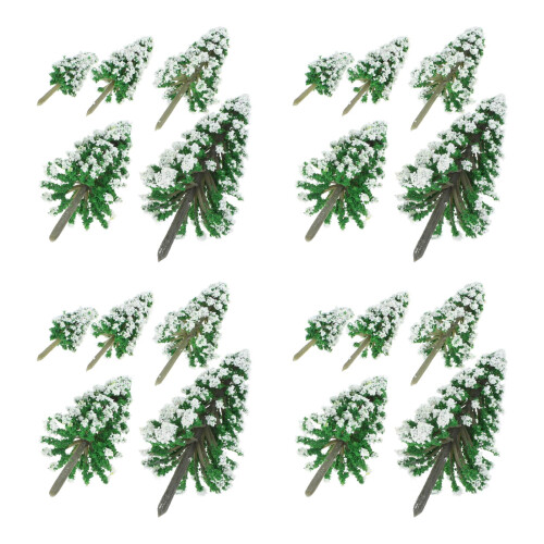 20Pièces Figurines D'arbres Miniatures Vertes ABS Pour Décor Train DIY 2