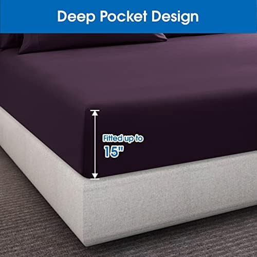Ensemble de draps en microfibre pour lit double (6 pièces) 2