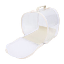 Gabbia trasparente in PVC a rete beige, terrario pieghevole portatile per animali