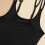 One Piece Swimsuit Women Black Thin Strap Teens 5