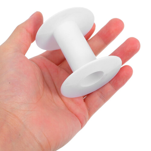 WHAMVOX 5 Pcs Empty White Plastic Spools for Ribbon Thread String Bobbin Wire Weaving Embroidery and Sewing Machine Craft 2