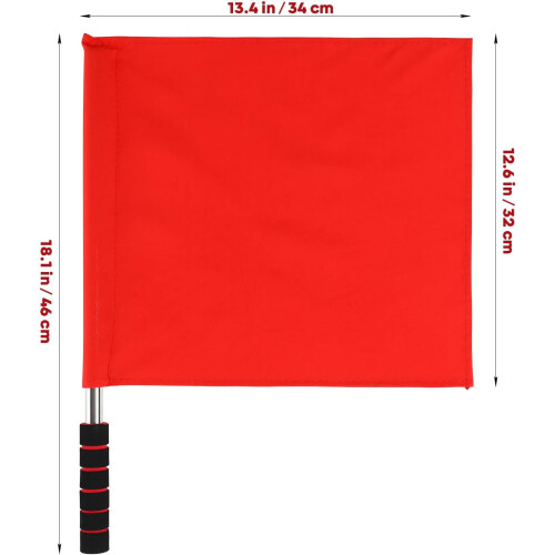Referee Flags Red 2 pcs Stainless Steel Sponge Handle 1