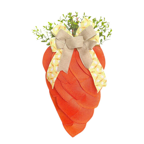 Handvävd påskkrans i orange tyg 55x30cm 1