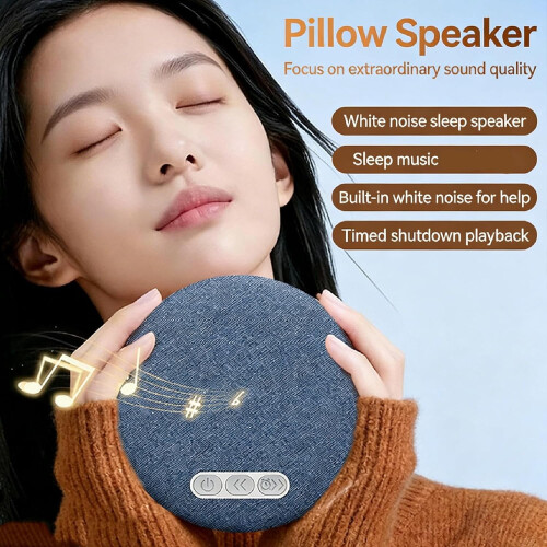Ultra-Thin Bluetooth 6.0 Pillow Speaker for Sleep, Timer, Compatible with All Devices (1PC) 1