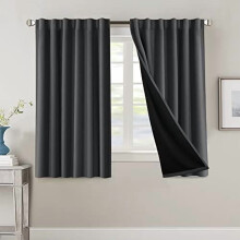 Blackout Curtains Charcoal Grey 52x84 in Pair