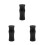 3Pcs Black Plastic Billiard Joint Protectors for Cue Sticks 8