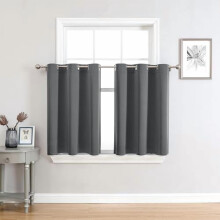 Grey Grommet Curtains 42x63in 2-Pack Thermal Blackout