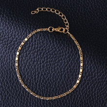 Adjustable Golden Ankle Chain Bracelet for Girls, 1 Piece Stylish Ankle Jewelry for Casual Outfits