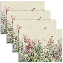 Wildflower Placemats Set of 4, Flax, 45 x 30 cm