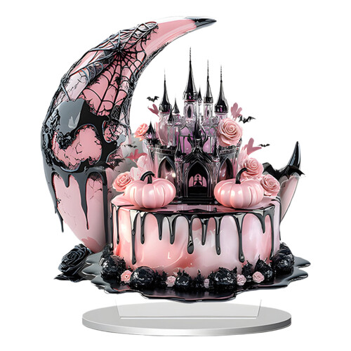 Black Witch on Moon Acrylic Decor Stand 1