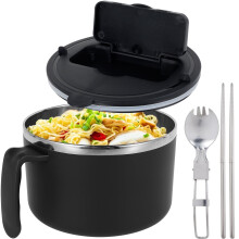 1200ml Microwave Ramen Bowl with Filter Lid, Spoon &
