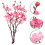 3 Pcs Pink Artificial Plum Blossom Stems 1