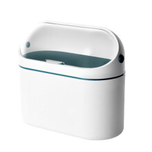 Mini poubelle de bureau Elainilye 1,3G, poubelle en plastique pour bureau, salon, chambre, toilettes – Blanche