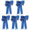 Set van 5 blauwe stoffen kerststrikjes 3