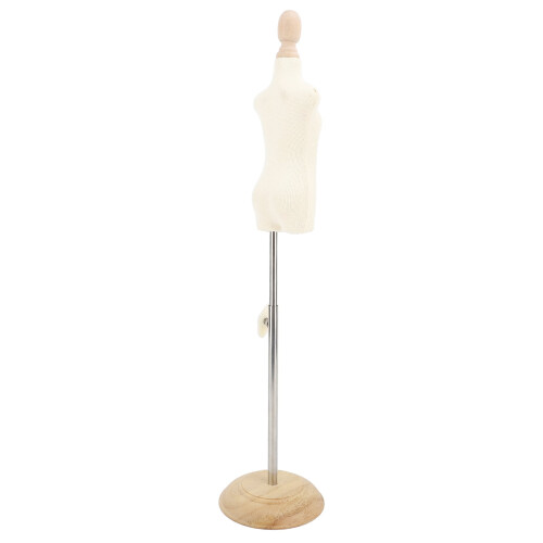 White Female Dress Form with Adjustable Stand