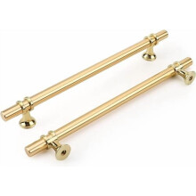 Cabinet Handles Gold 8.8-inch Center 2-Pack Zinc Alloy
