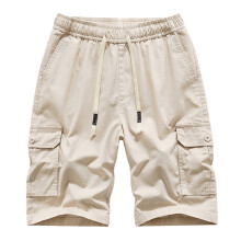 Calções cargo masculinos casuais de cor lisa com bolsos para uso externo, praia e trabalho. Tamanhos S-4XL.