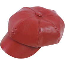 Gorra estilo Newsboy de CoCopeaunts, color liso, de cuero, octogonal, a la moda, cálida, para hombres y mujeres, gorras lindas, boina de cuero.