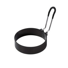 Cercles à œufs en acier inoxydable (1/4/6 pièces) avec poignées en silicone, moules à friture antiadhésifs compatibles avec les plaques de