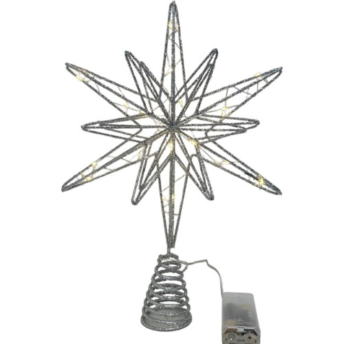 Iron Christmas Star Tree Topper with 20 LED Lights