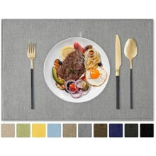 Faux Linen Placemats Set of 4 12 x 18 in