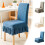 Blue Stretch Chair Covers with Skirt – Universal Fit 1