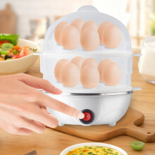 Electric Egg Cooker 12-Egg 2-Tier Stainless Steel White